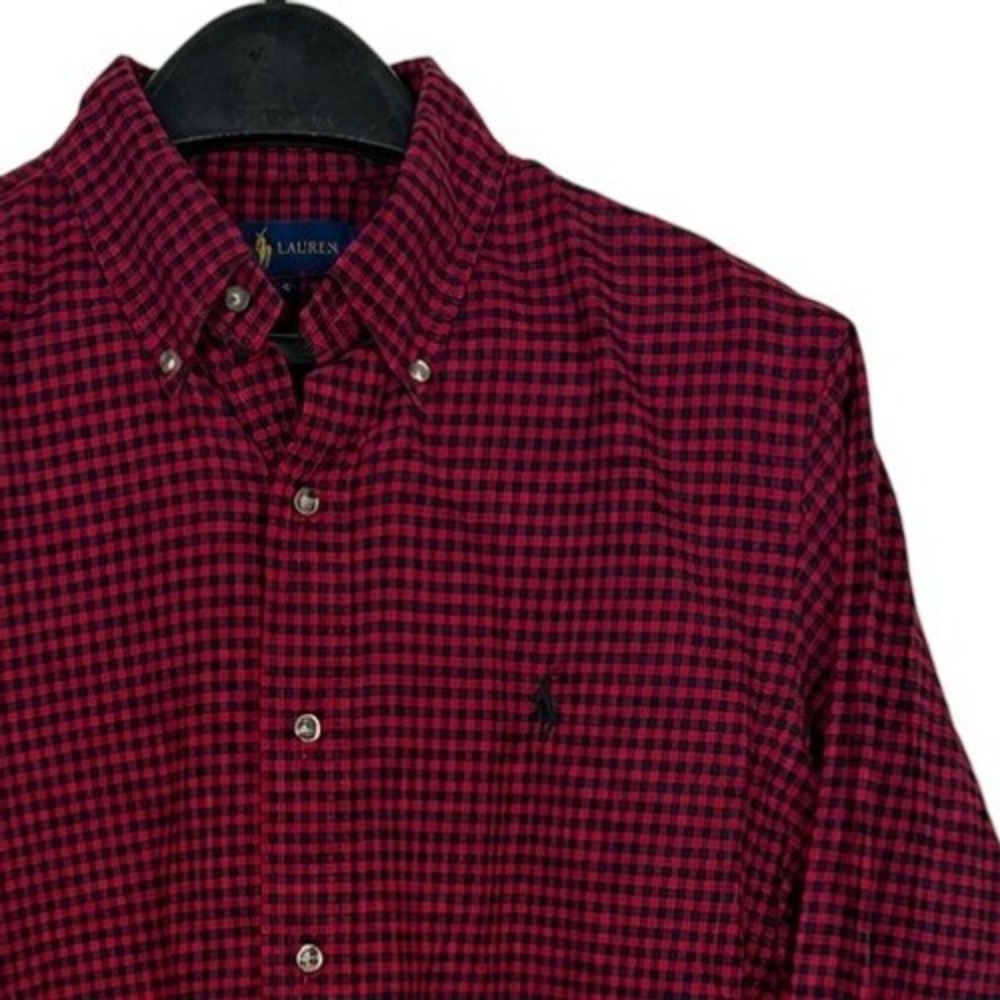 Polo Ralph Lauren Gingham Check Button Down Mens S Red Black Plaid Classic Fit